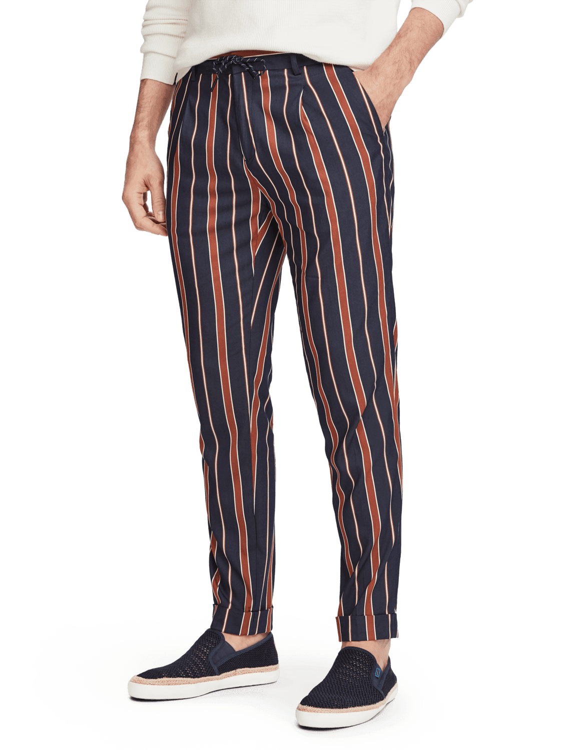 BLAKE - Chic striped chino with elasticated waistband | Scotch & Soda