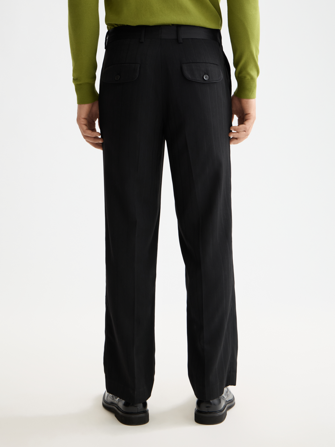 Otis- Sateen-Trimmed Structure Stripe Relaxed Straight Chino | Scotch ...